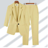 Cropped Sleeve Trouser Suit