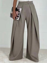 Pinch Pleat Wide Leg Suit Trousers