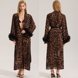 Leopard Print Satin Robe