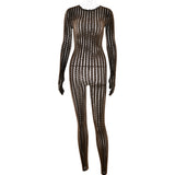 Seamless Jacquard Sheer Jumpsuit