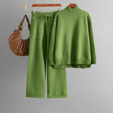 Thick Mock Neck Knit Set with Pockets
