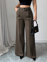 Loose Straight Leg Suit Trousers
