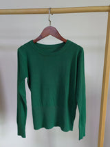 Knitted short top bottoming shirt autumn and winter 2021 new slim-fitting long-sleeved round neck with high-waisted sweater women's wholesale