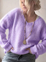 Soft V-Neck Knit Sweater