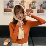 Stretch Mock Neck Knit Top 19 Colours