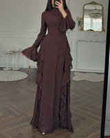 Flared Sleeve A-Line Maxi Dress