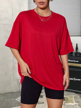 Summer medium and long multi-color half-sleeved casual versatile large-size T-shirt