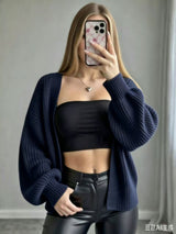 Loose V-Neck Knit Cardigan