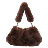 Plush Top Handle Handbag