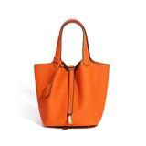Leather Basket Handbag