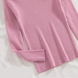 Vertical Rib Loose Crew Neck Knit Top