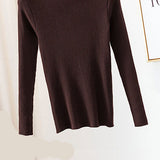 Vertical Rib Loose Crew Neck Knit Top