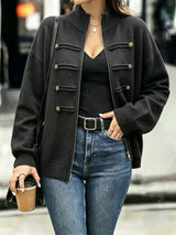 Thick Zip Knit Cardigan