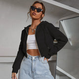 Cropped Zip Up Hoodie
