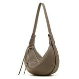 Leather Croissant Shoulder Bag