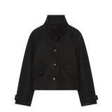 Funnel Neck Button Jacket