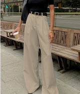Twill Wide Leg Commuter Trousers