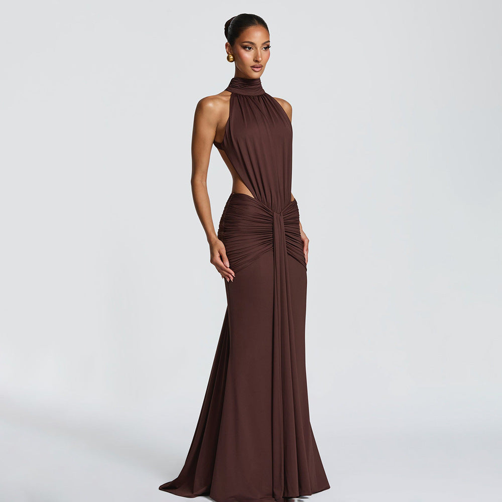 Halter Neck Fishtail Evening Gown