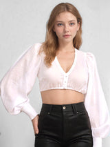 Button Front Dirndl Blouse