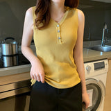 Suspender women's summer inner small vest bottoming shirt knitted sweater slim v-neck sexy sleeveless short top outside