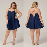 The Satin Whisper | Solid Color Strap Mini Satin Sleep Dress