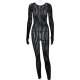 Seamless Jacquard Sheer Jumpsuit