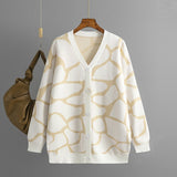 Geometric Jacquard Longline Cardigan