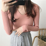 Super Soft Ribbed V Neck Pullover