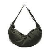Pleated Strap Crescent Bag
