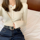 Ribbed Crew Neck Cropped Knit Top