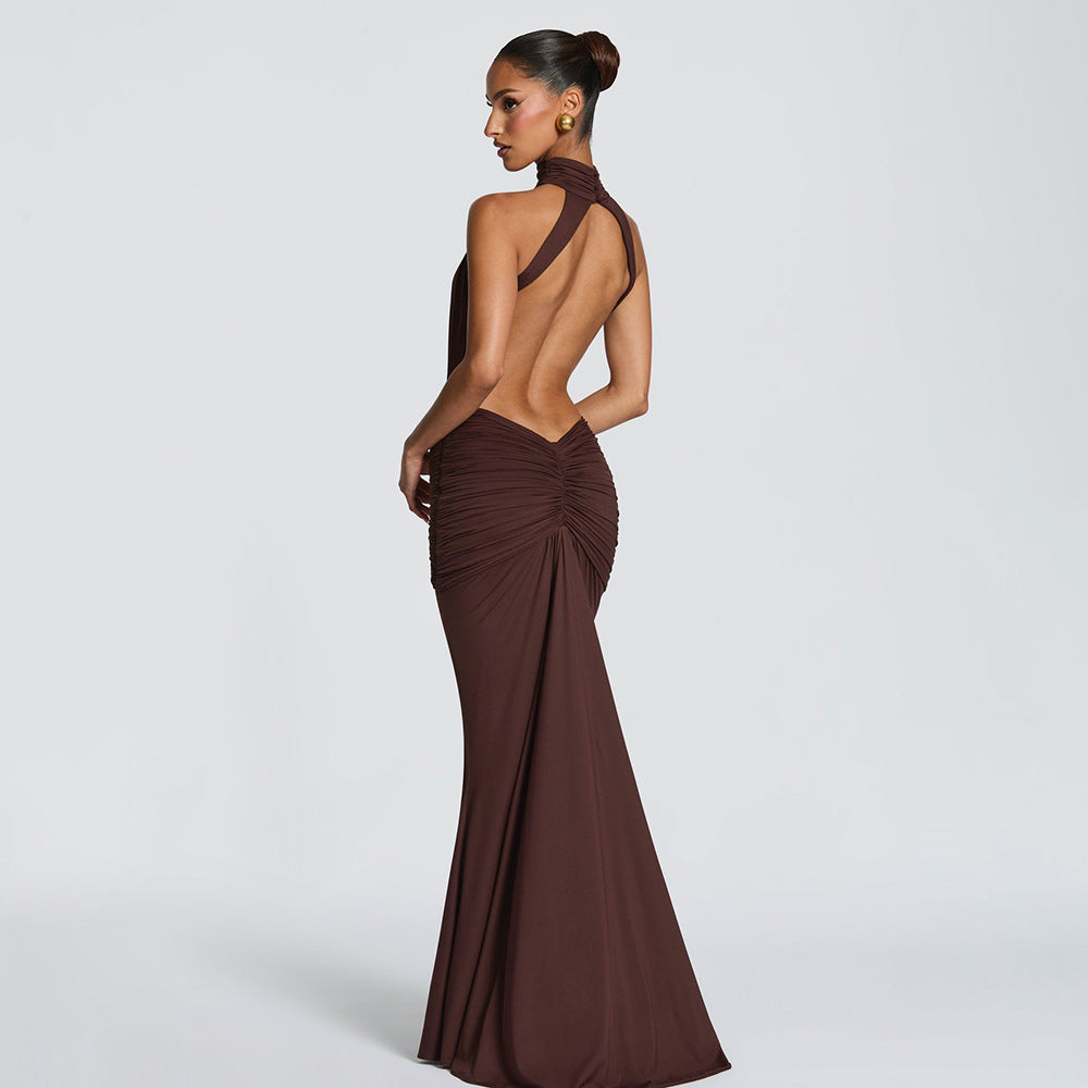 Halter Neck Fishtail Evening Gown
