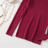 Stretch Ribbed V Neck Knit Top