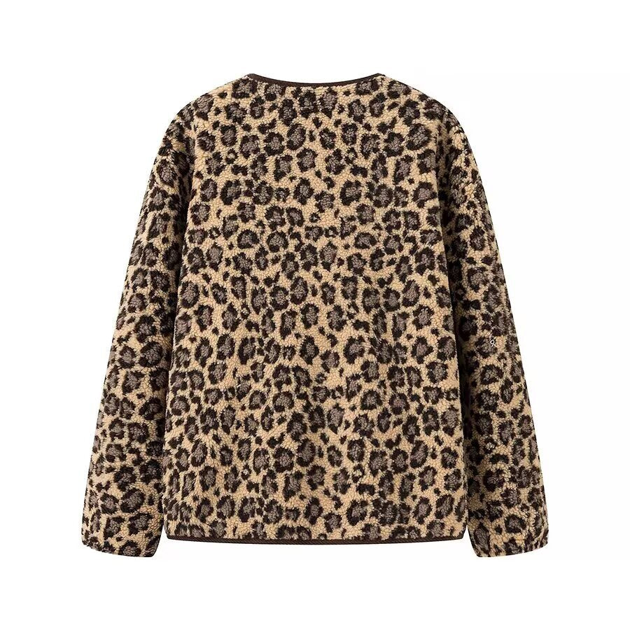 Sherpa Leopard Print Jacket
