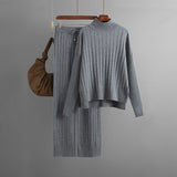 Ribbed Mock Neck Lace Up Knit Set