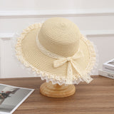 Lace Bow Wide Brim Hat