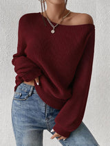 Off Shoulder Knit Sweater