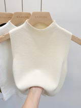 Mock Neck Sleeveless Knit Vest Top