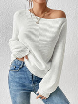 Off Shoulder Knit Sweater
