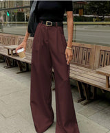 Twill Wide Leg Commuter Trousers