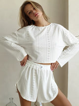 Long Sleeve and Shorts Lounge Set