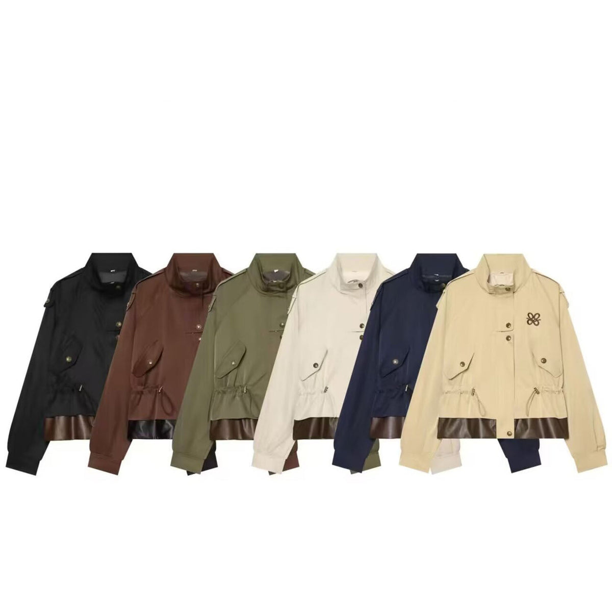 Colour Block Biker Jacket