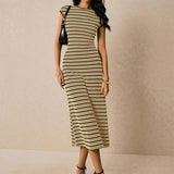 Striped Knit Cami Maxi Dress