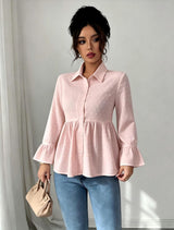 Jacquard Flare Sleeve Shirt