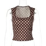 Polka Dot Scoop Neck Vest Top