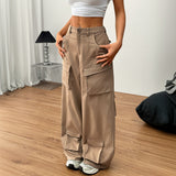 Utility Pocket Wide Leg Trousers