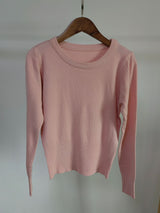 Knitted short top bottoming shirt autumn and winter 2021 new slim-fitting long-sleeved round neck with high-waisted sweater women's wholesale