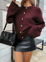 Gold Button Knit Cardigan