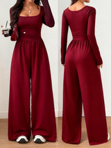 Square Neck Wide Leg Jumpsuit