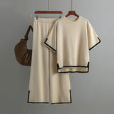 Contrast Colour Top and Wide Leg Trouser Set