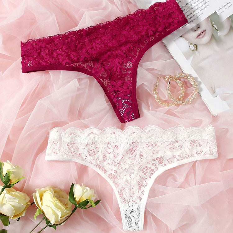 The Lace Tease | Women's Lace Low-Rise Thong Panties (2-Pack)